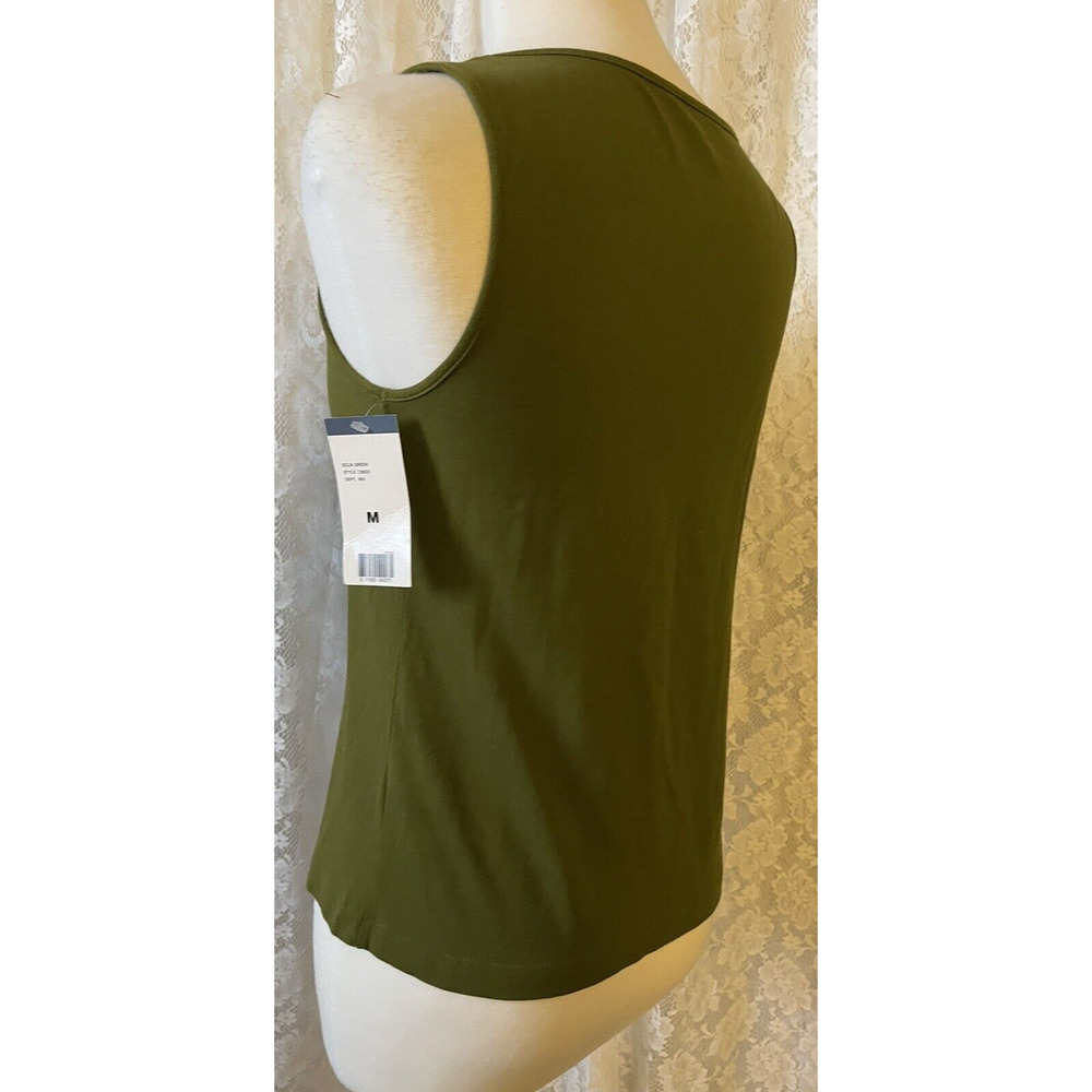 Gillard & Hanson Women's Green Top sleeveless Scoop Neck size M - Picture 5 of 9